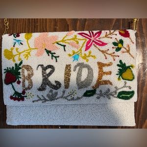 Beaded bride clutch